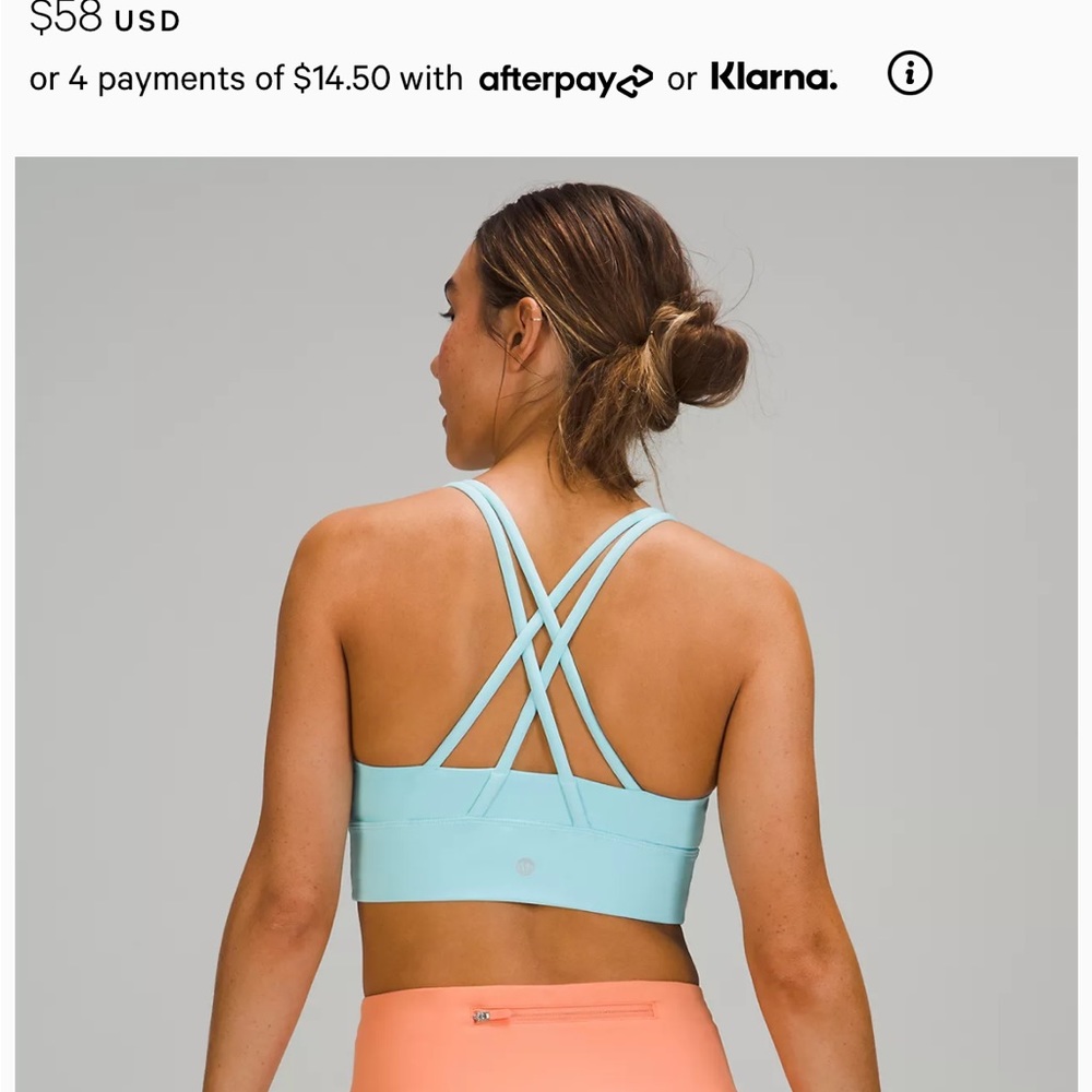 Barely worn energy bra size 6 no pads